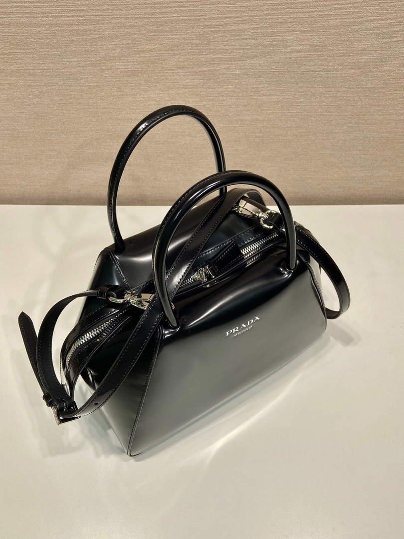 Prada 1BA366 Small brushed leather Prada Supernova handbag Black