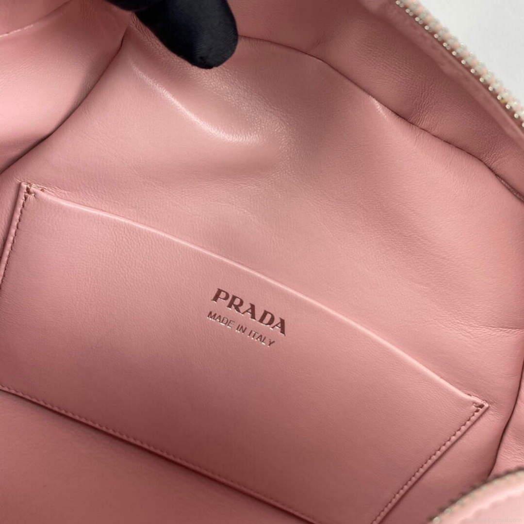 Prada 1BA366 Small leather handbag Alabaster Pink