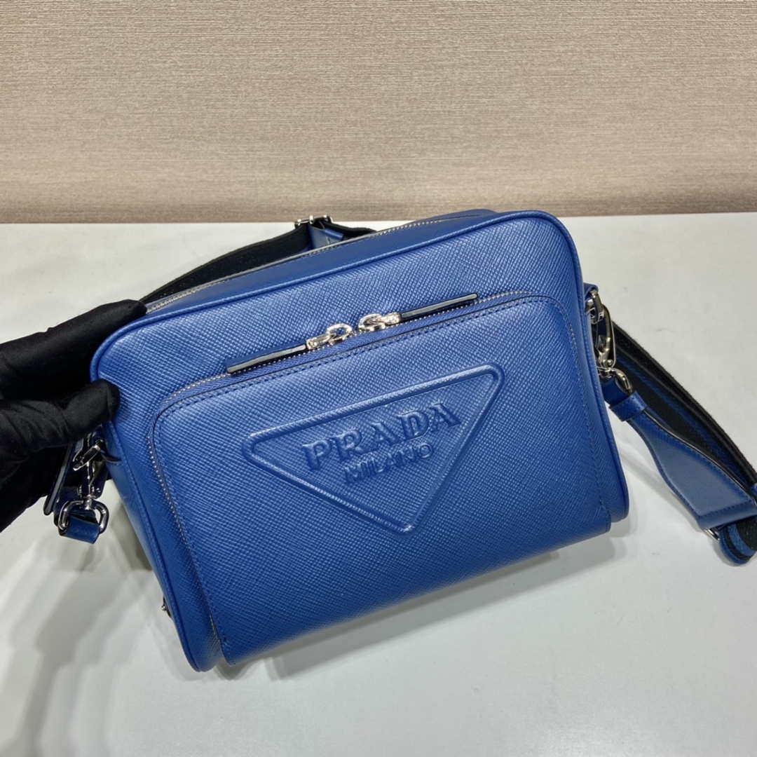 Prada 2VH152 Saffiano leather shoulder bag Blue