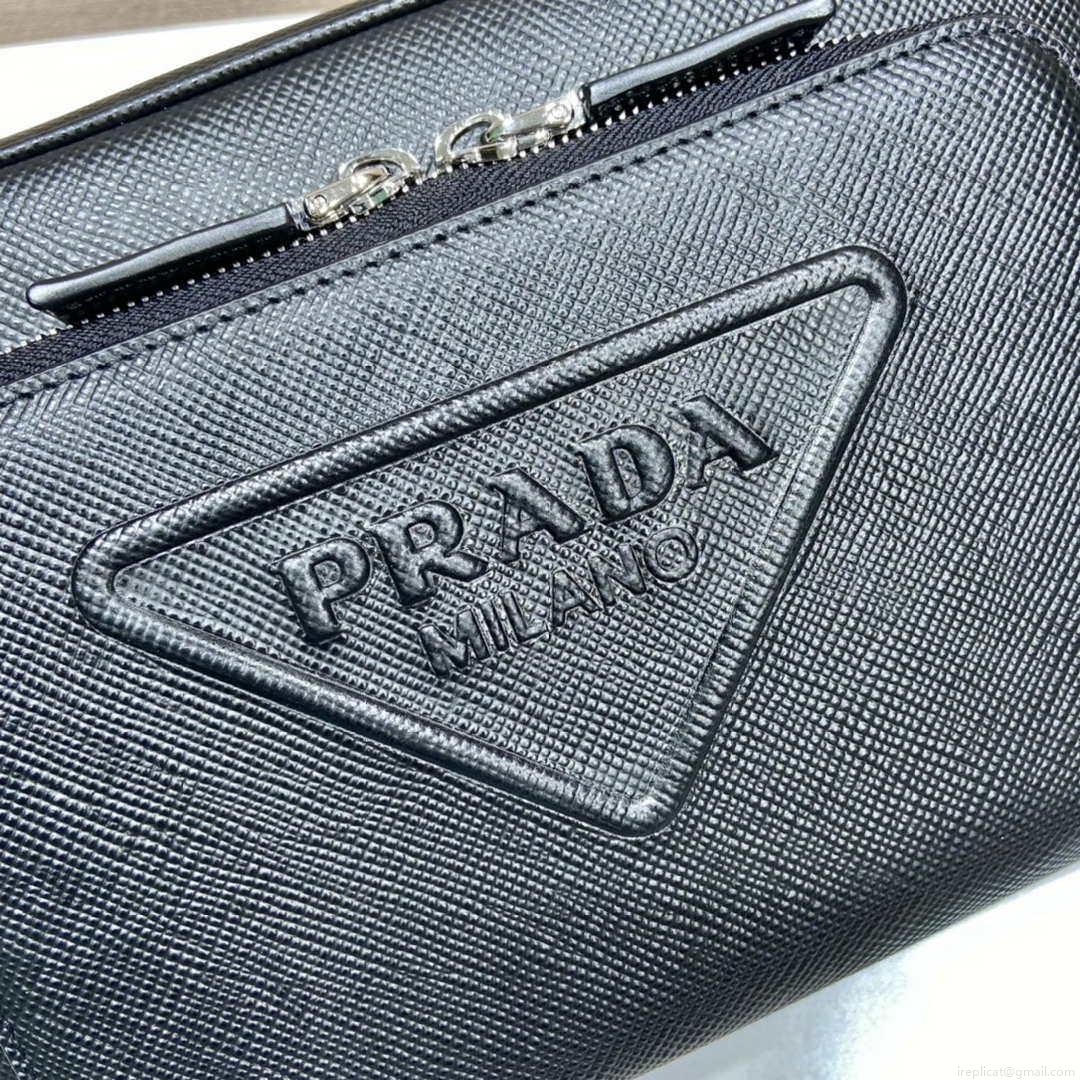 Prada 2VH152 Saffiano leather shoulder bag Black