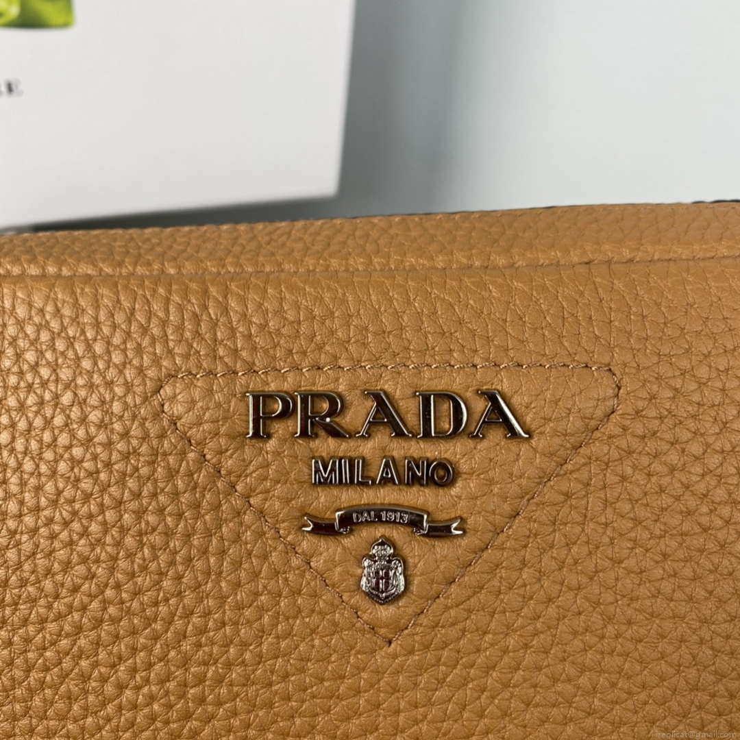 Prada Leather bag with shoulder strap 1BH082 Tan