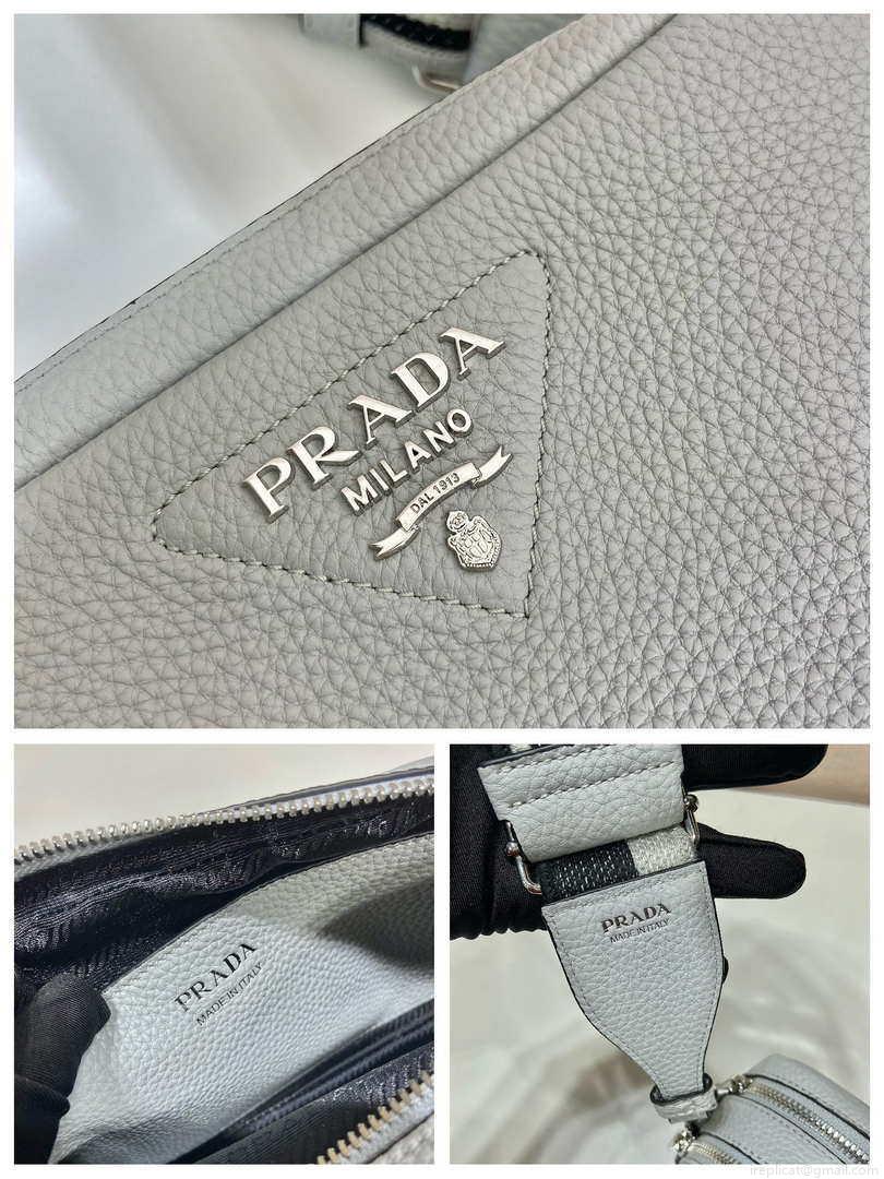 Prada Leather bag with shoulder strap 1BH082 White