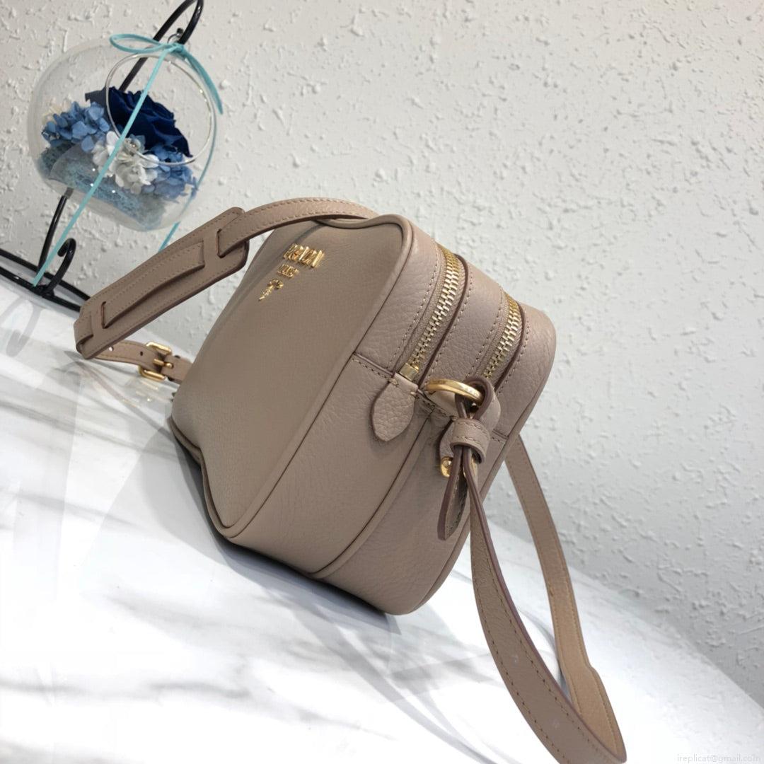 Prada 1BH082 Leather bag with shoulder strap Light Pink Gold
