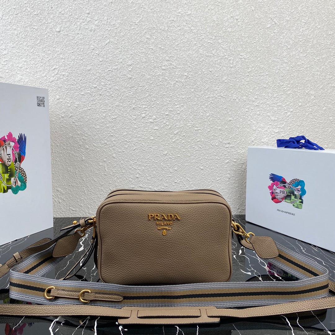 Prada 1BH082 Leather bag with shoulder strap Apricot Gold