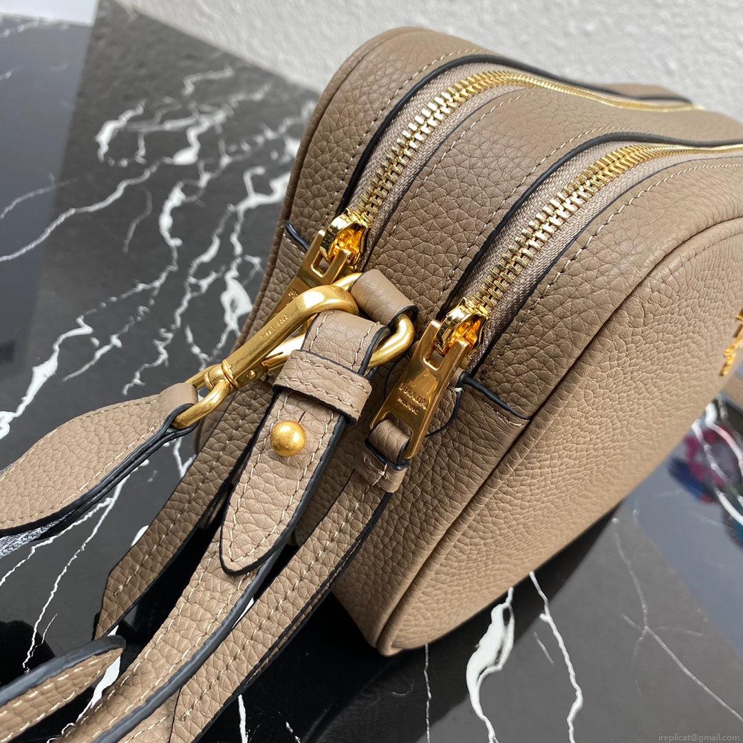 Prada 1BH082 Leather bag with shoulder strap Apricot Gold