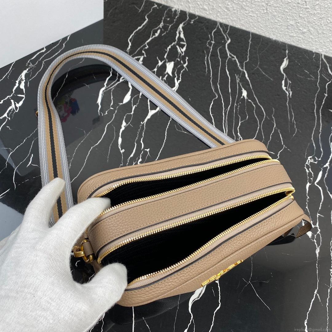Prada 1BH082 Leather bag with shoulder strap Apricot Gold