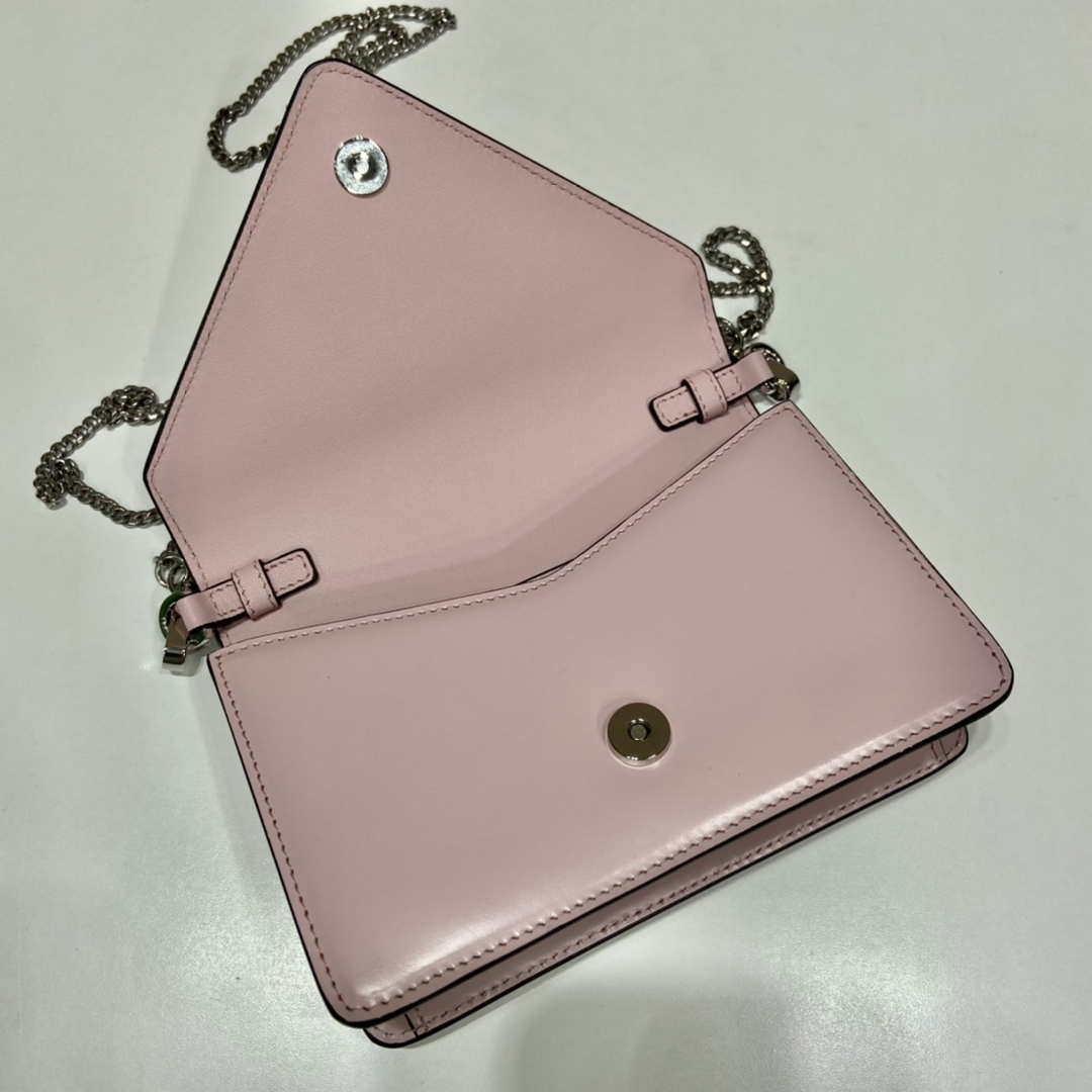 Prada 1BH189 Brushed leather shoulder bag Light Pink