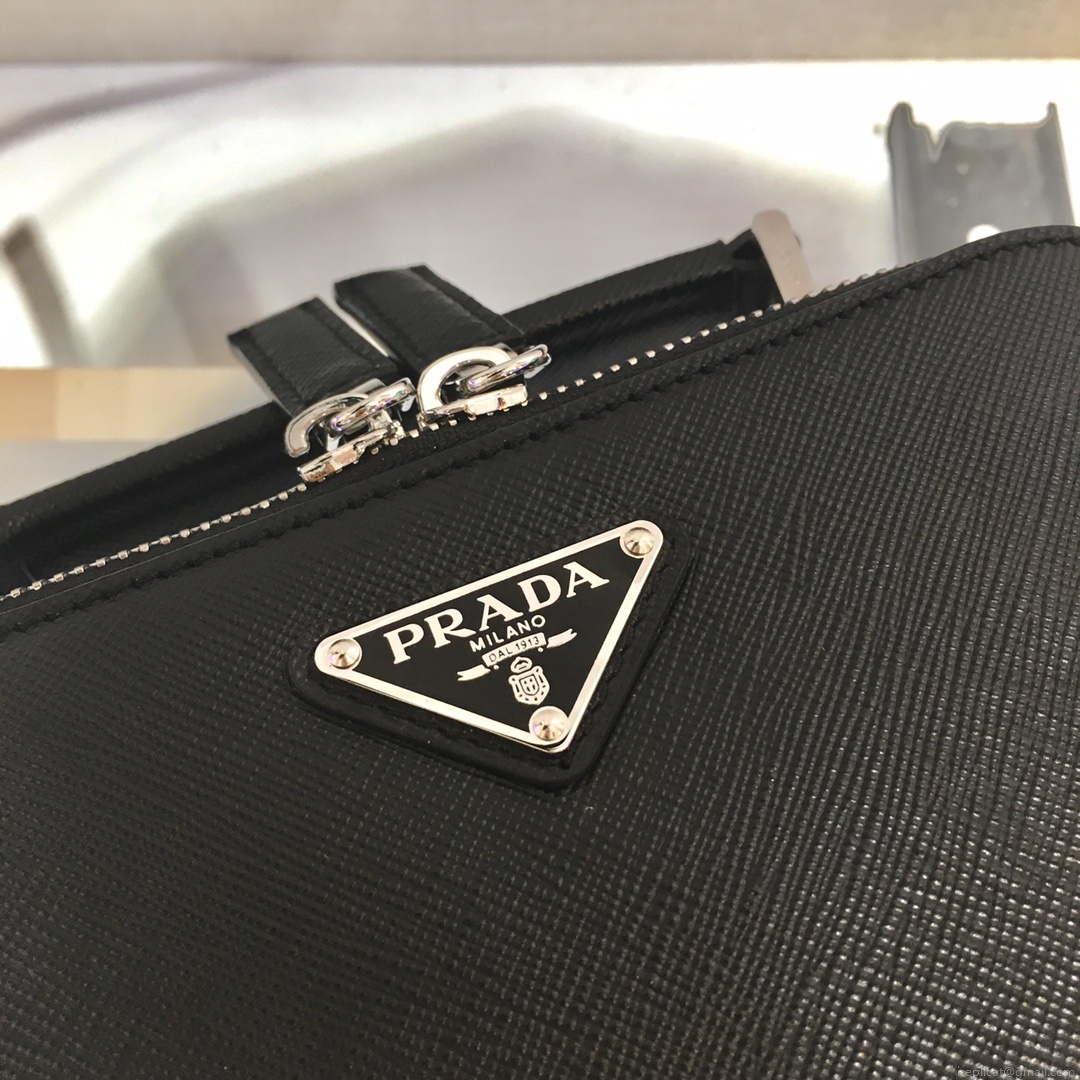 Prada 2VH070 Saffiano Black leather Prada Brique bag