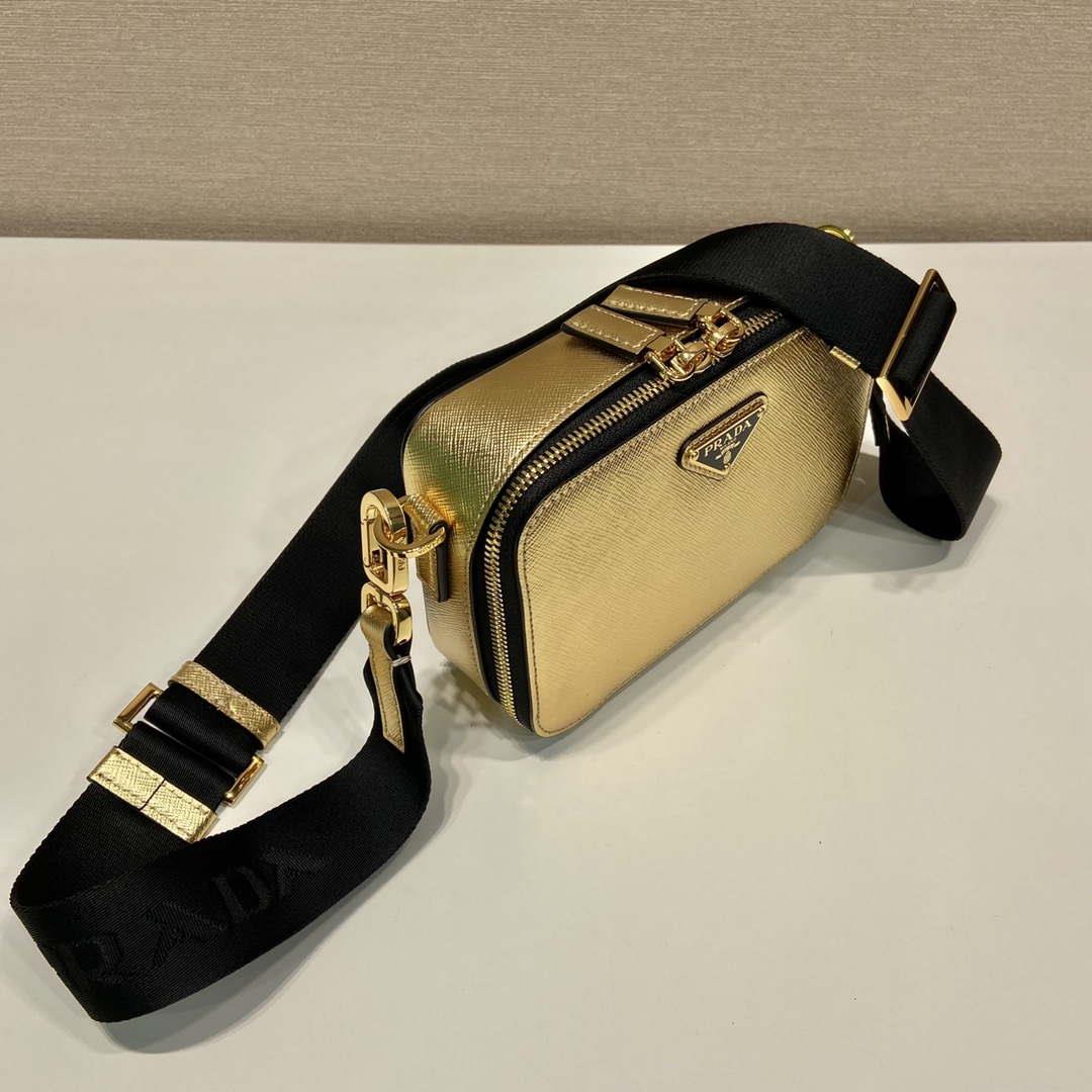 Prada 2VH070 Saffiano Gold leather Prada Brique bag