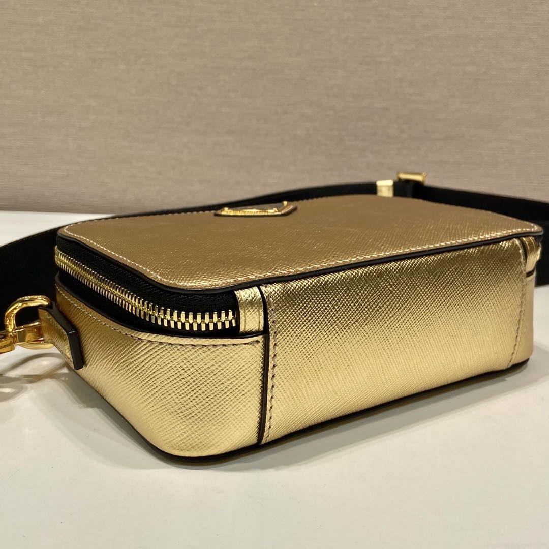 Prada 2VH070 Saffiano Gold leather Prada Brique bag