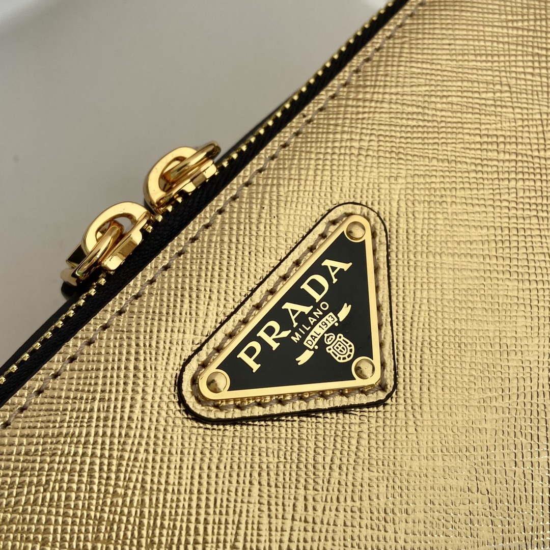 Prada 2VH070 Saffiano Gold leather Prada Brique bag