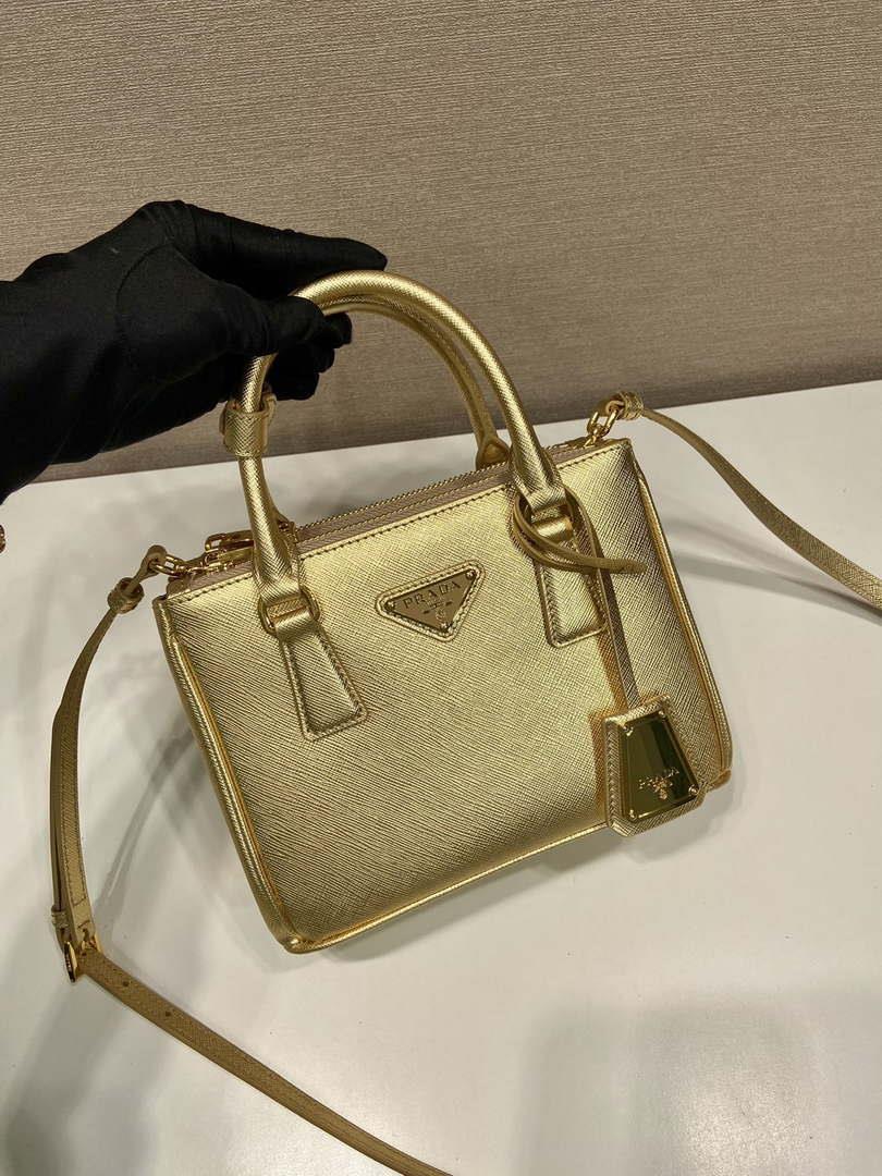Prada 1BA906 Galleria Saffiano leather mini-bag Gold