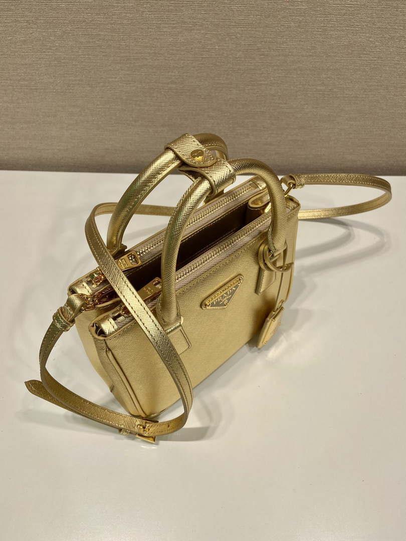 Prada 1BA906 Galleria Saffiano leather mini-bag Gold