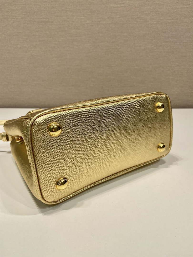 Prada 1BA906 Galleria Saffiano leather mini-bag Gold