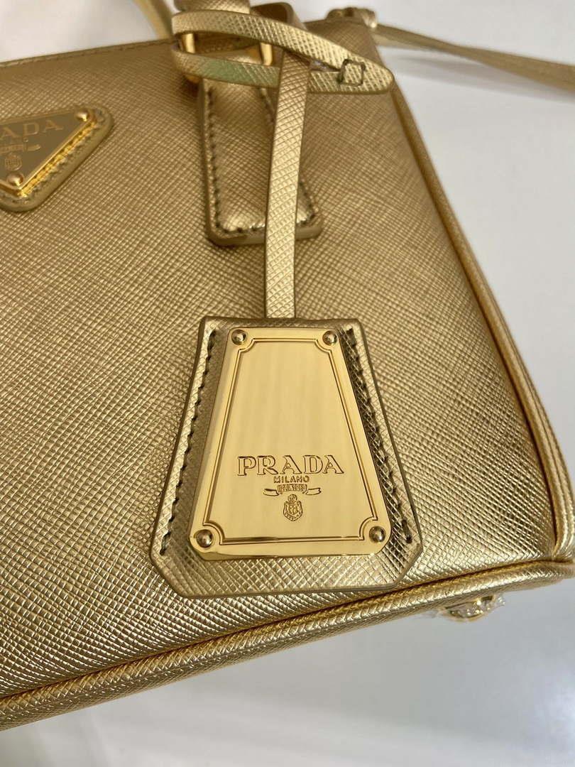 Prada 1BA906 Galleria Saffiano leather mini-bag Gold