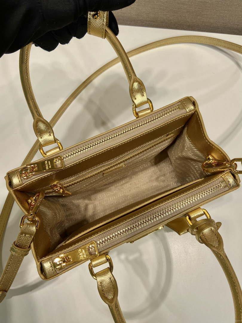 Prada 1BA906 Galleria Saffiano leather mini-bag Gold