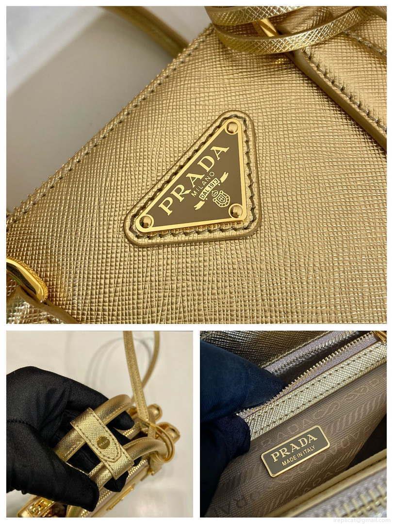Prada 1BA906 Galleria Saffiano leather mini-bag Gold