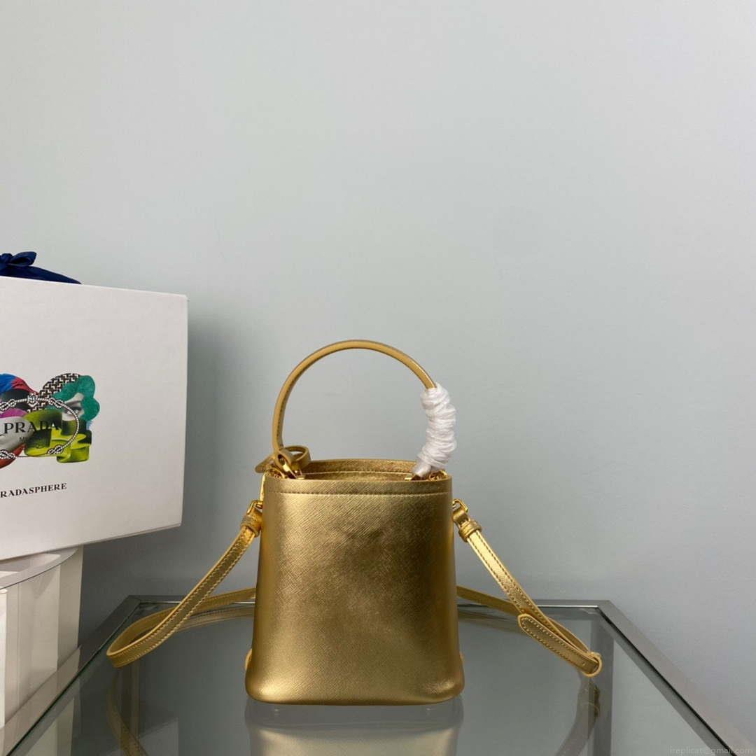 Prada 1BA373 Prada Panier Saffiano leather mini-bag Gold