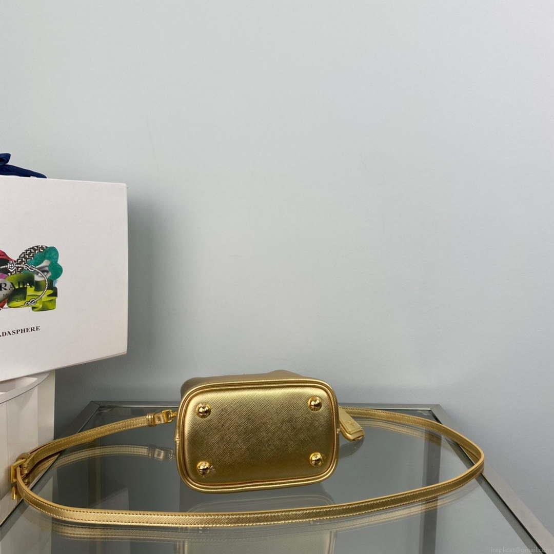 Prada 1BA373 Prada Panier Saffiano leather mini-bag Gold
