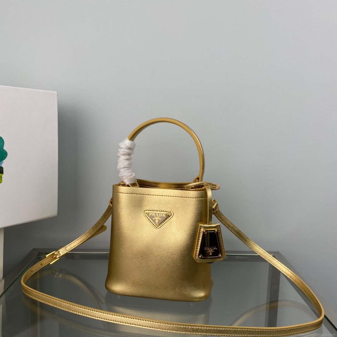 Prada 1BA373 Prada Panier Saffiano leather mini-bag Gold