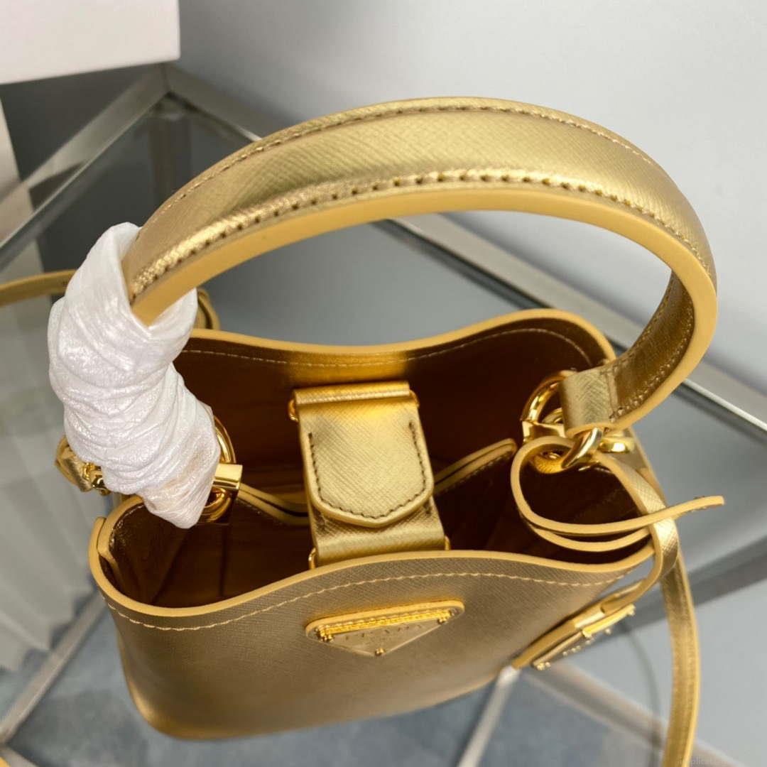 Prada 1BA373 Prada Panier Saffiano leather mini-bag Gold