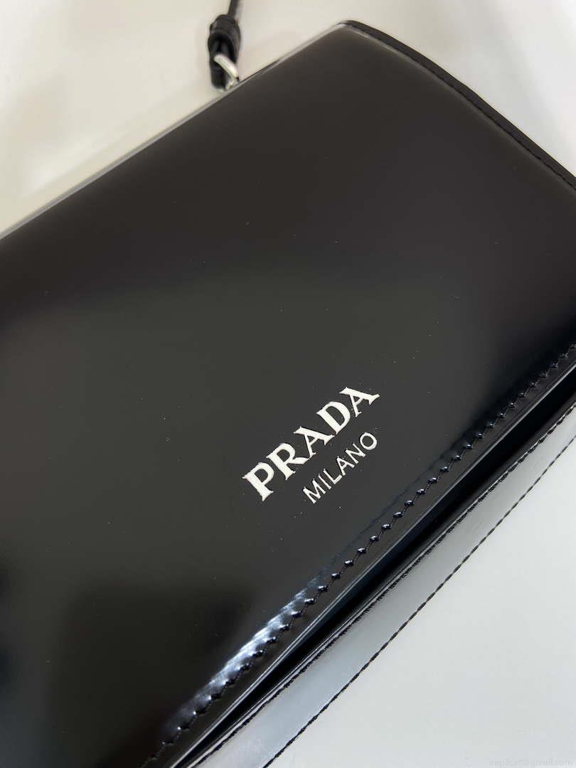 Prada 2VD061 Black Brushed Leather Mini-bag With Shoulder Strap Black