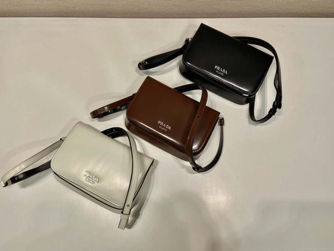 Prada 2VD061 Black Brushed Leather Mini-bag With Shoulder Strap Black