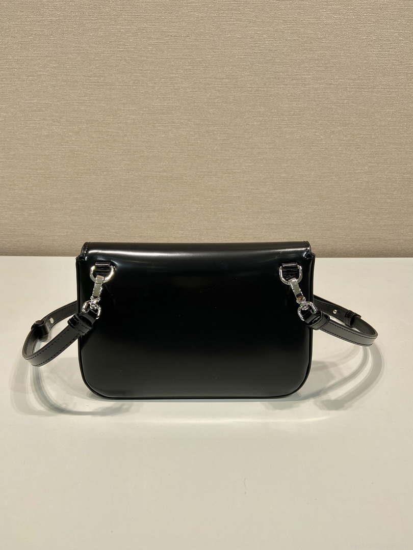 Prada 2VD061 Black Brushed Leather Mini-bag With Shoulder Strap Black