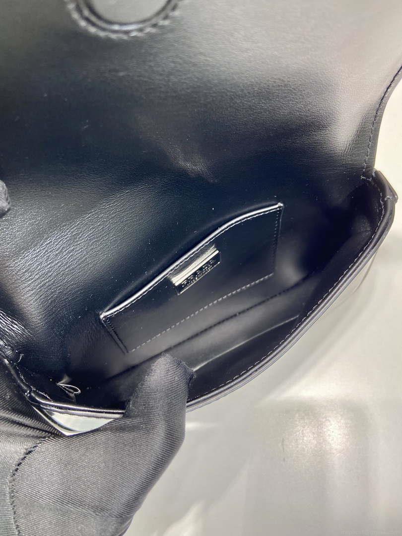 Prada 2VD061 Black Brushed Leather Mini-bag With Shoulder Strap Black