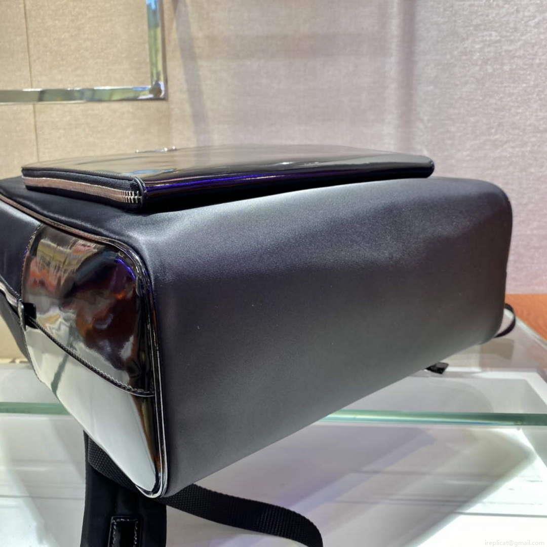 Prada 2VZ084 Re-Nylon and Leather Backpack Black