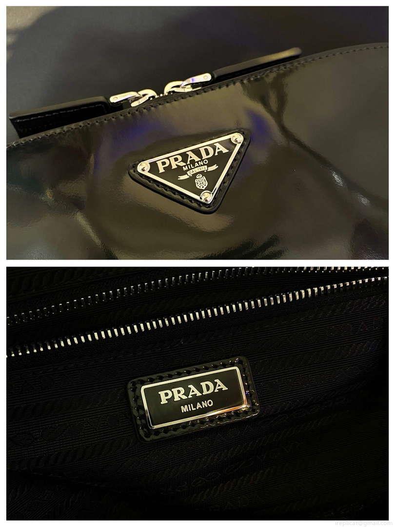 Prada 2VZ084 Re-Nylon and Leather Backpack Black
