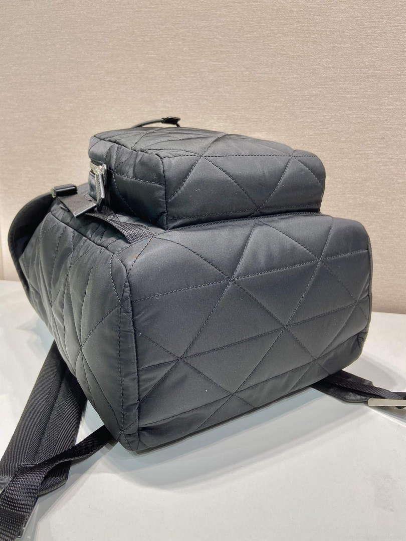 Prada 2VZ135 Re-Nylon Padded Backpack With Hood Black