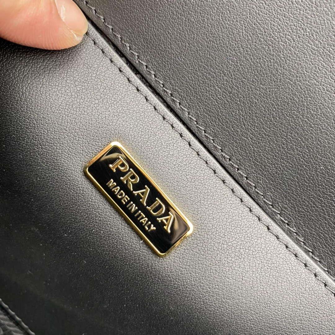 Prada 1BD320 Prada Emblème Saffiano Shoulder Bag Black