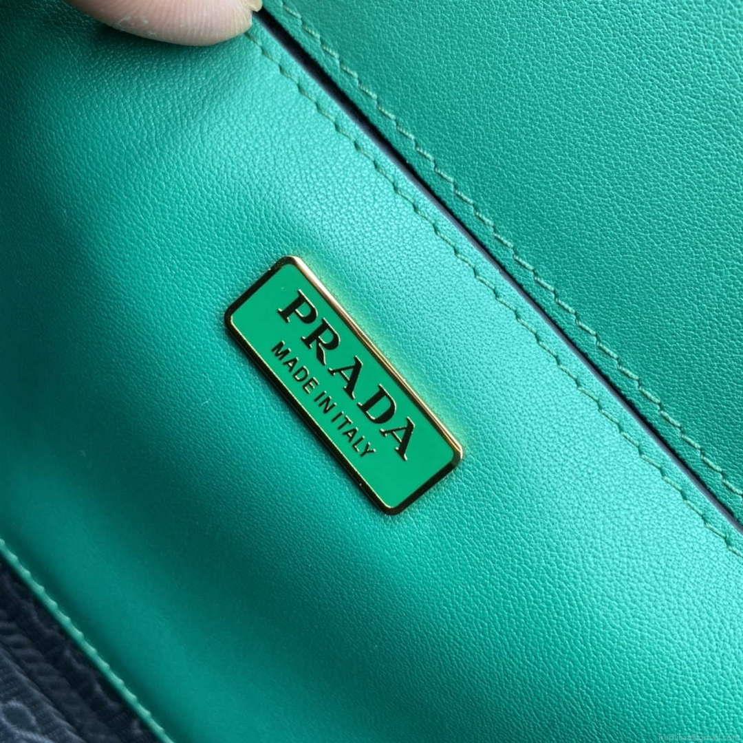 Prada 1BD320 Prada Emblème Saffiano Shoulder Bag Green
