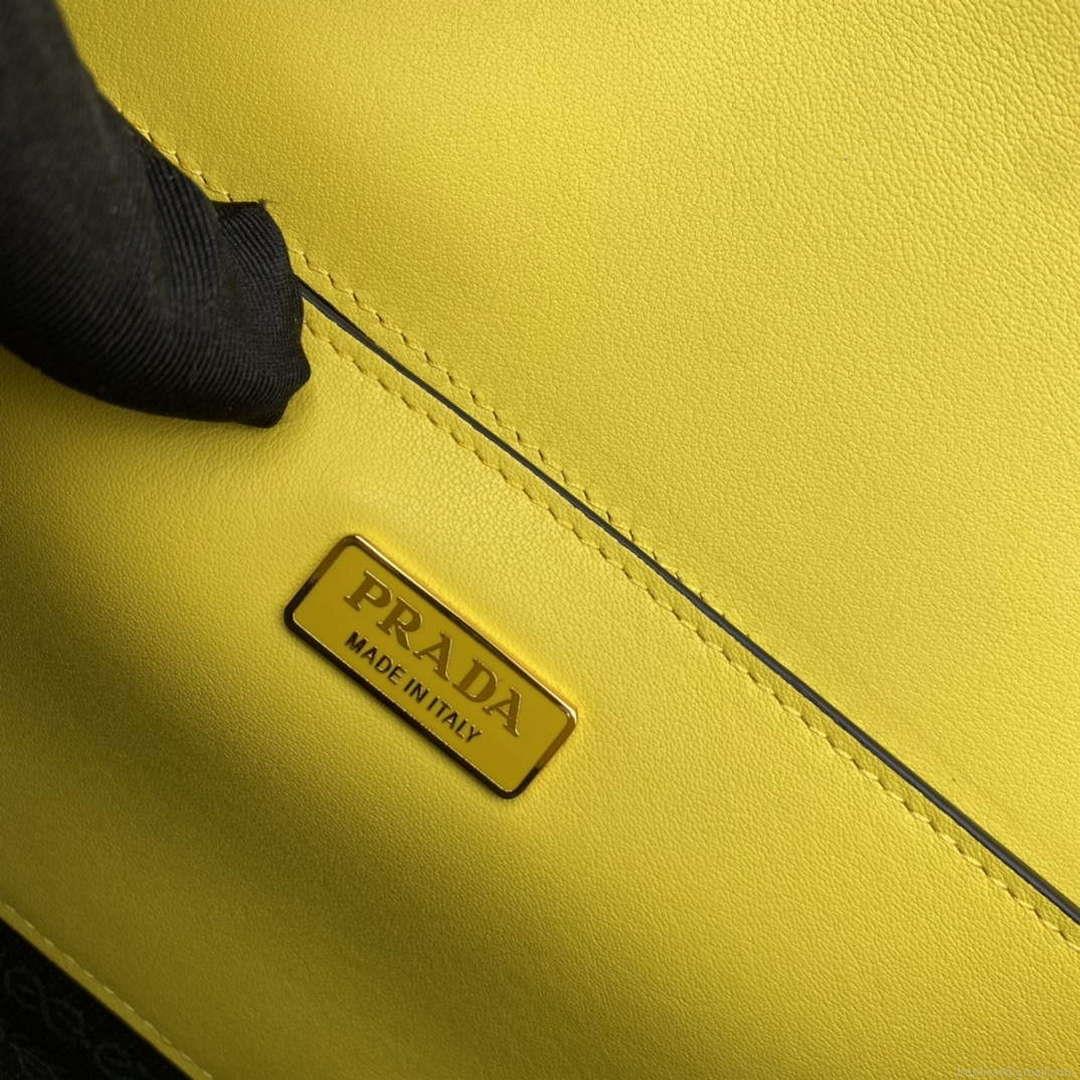 Prada 1BD320 Prada Emblème Saffiano Shoulder Bag Yellow