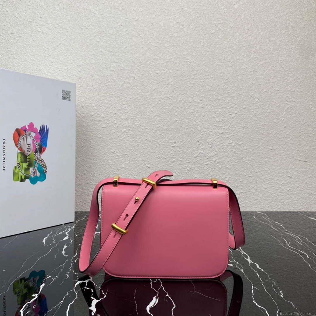 Prada 1BD320 Prada Emblème Saffiano Shoulder Bag Pink