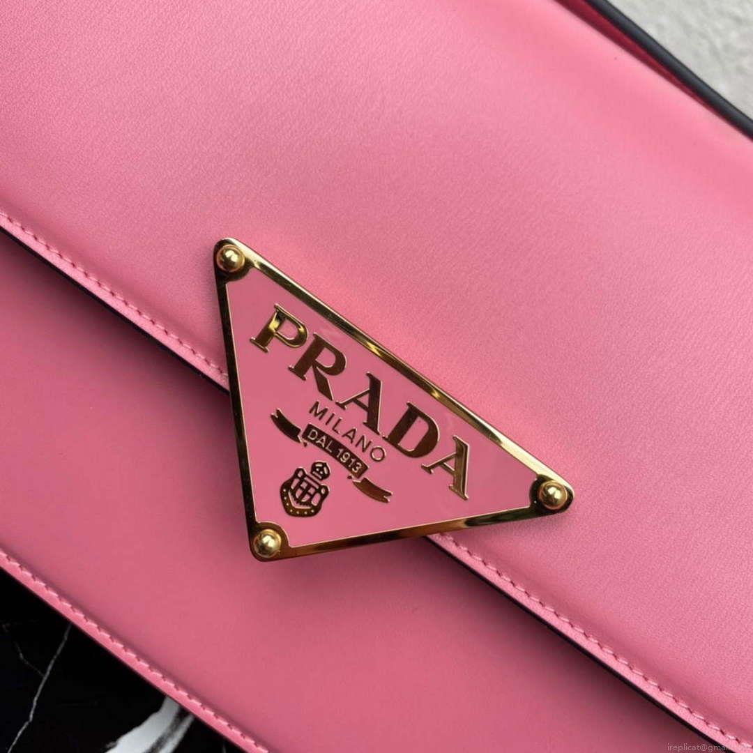 Prada 1BD320 Prada Emblème Saffiano Shoulder Bag Pink