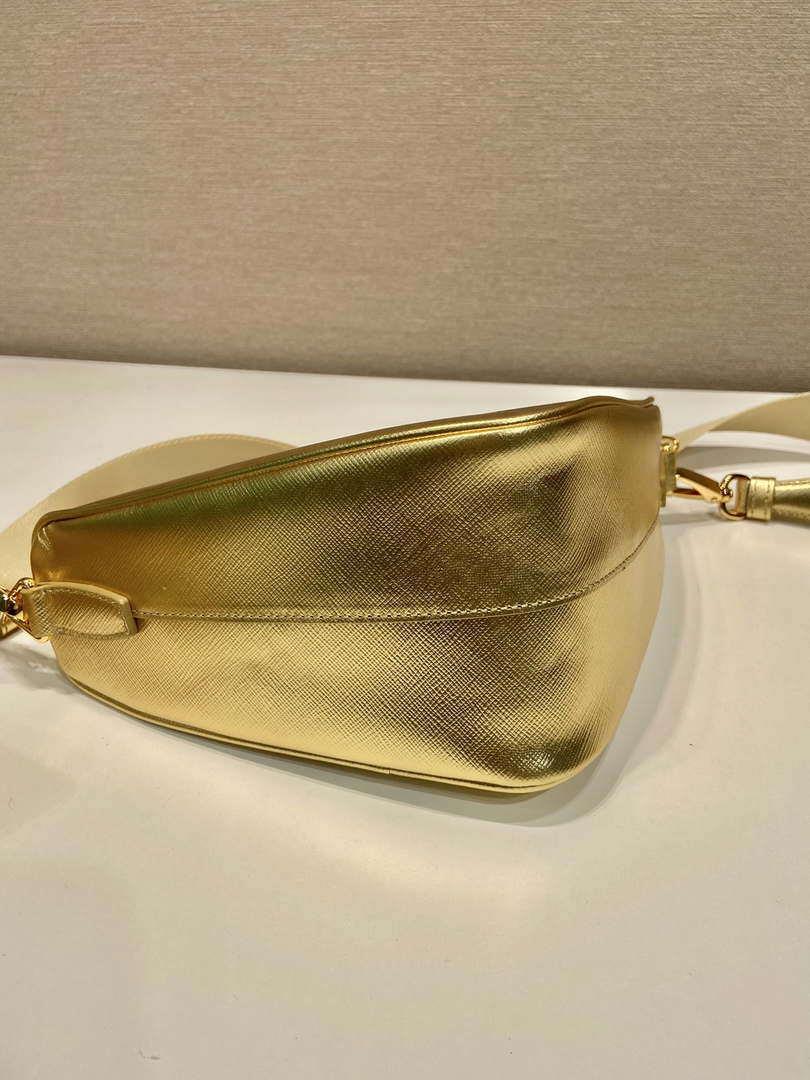 Prada Leather Prada Triangle shoulder bag 1BH190 Gold
