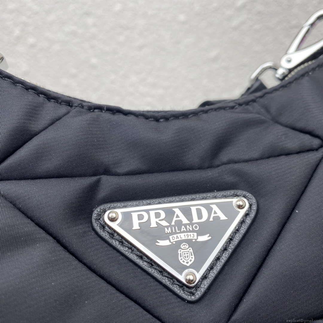 Prada 1BC151 Padded Re-Nylon shoulder bag Black