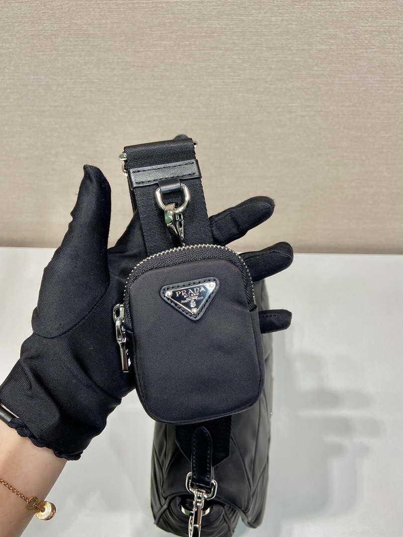 Prada 1BD290 Padded Re-Nylon shoulder bag Black