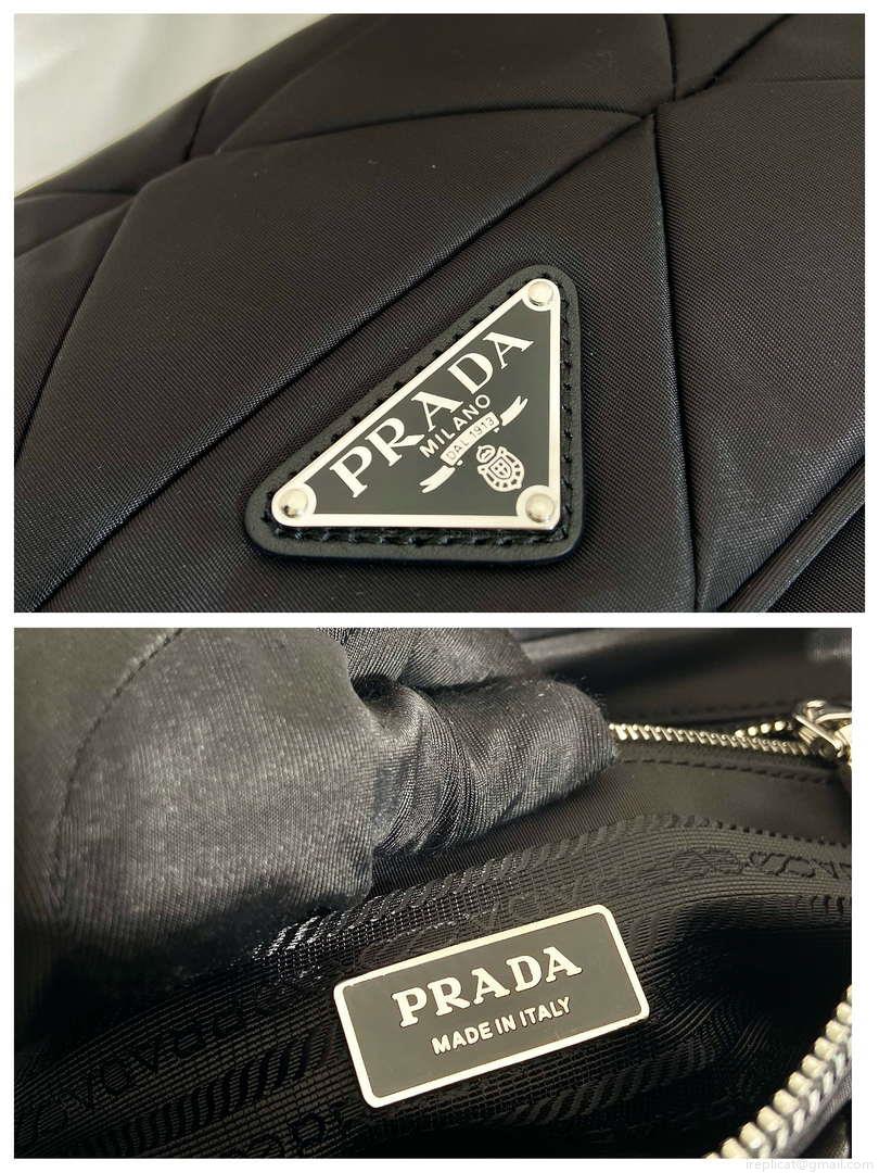 Prada 1BD290 Padded Re-Nylon shoulder bag Black