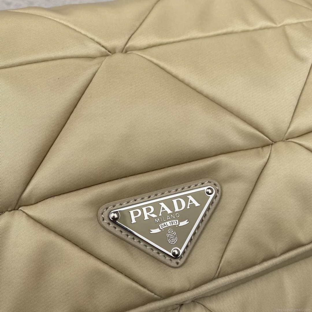 Prada 1BD290 Padded Re-Nylon shoulder bag Apricot