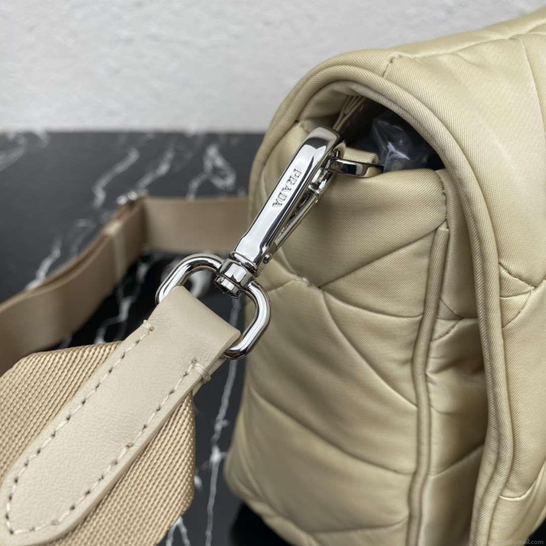 Prada 1BD290 Padded Re-Nylon shoulder bag Apricot