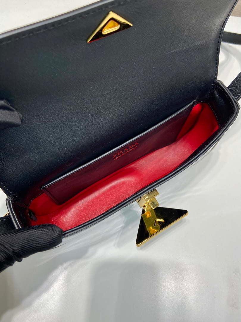 Prada 1BD339 Patent Leather Shoulder Bag Black