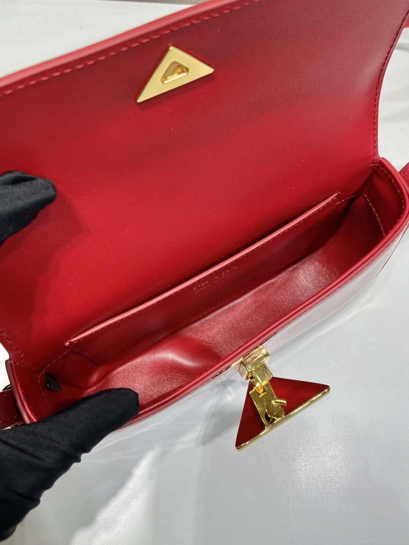 Prada 1BD339 Patent Leather Shoulder Bag Red