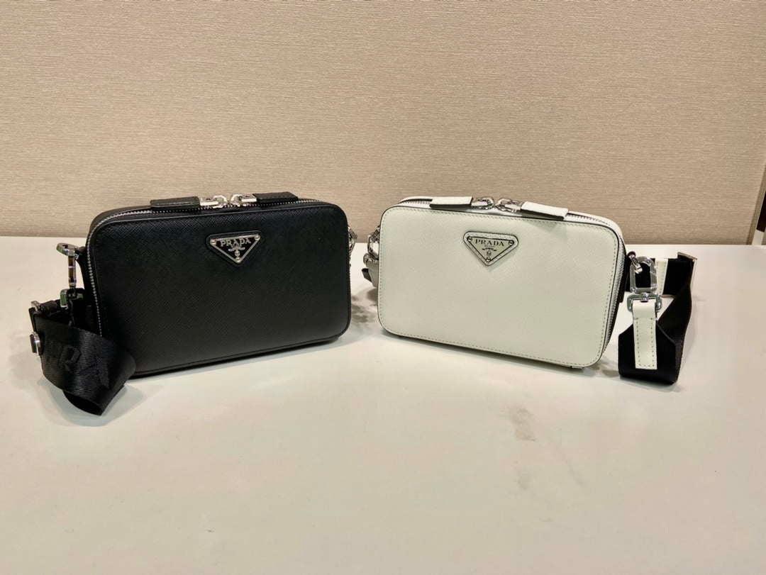 Prada 2VH173 Prada Brique Saffiano leather bag White
