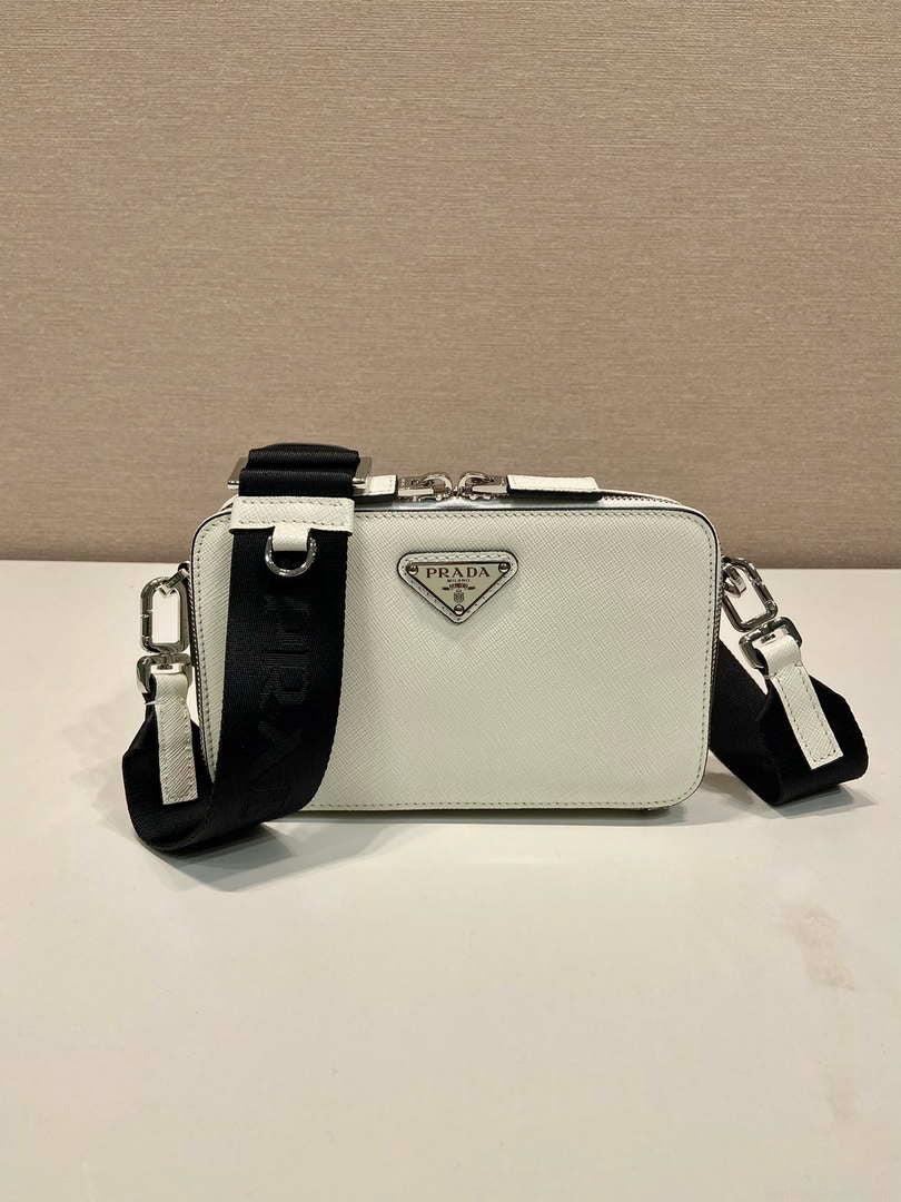 Prada 2VH173 Prada Brique Saffiano leather bag White