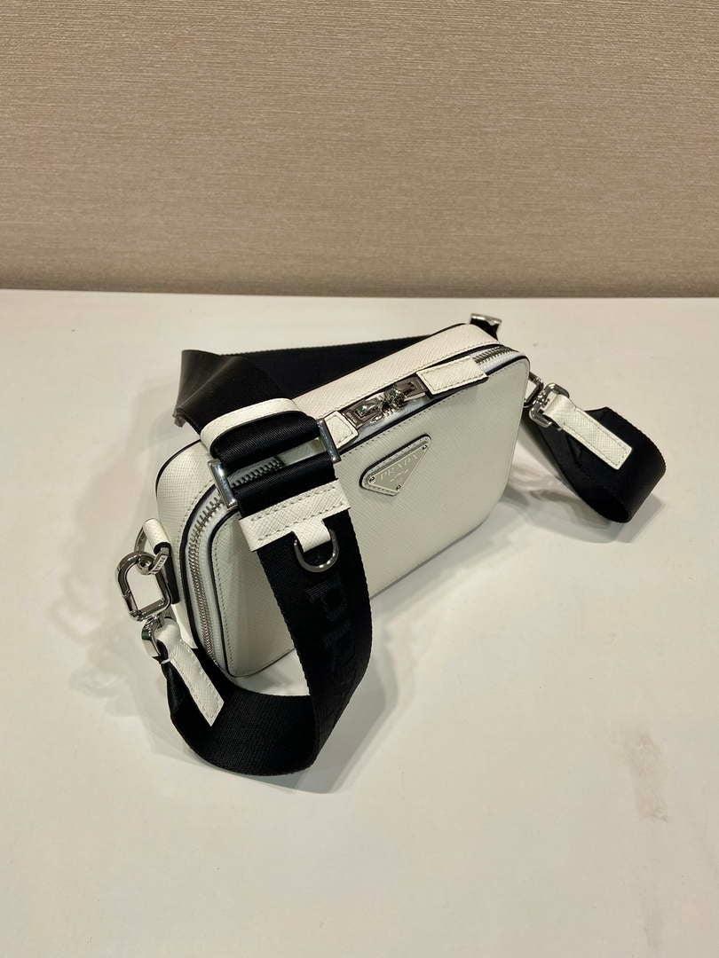 Prada 2VH173 Prada Brique Saffiano leather bag White