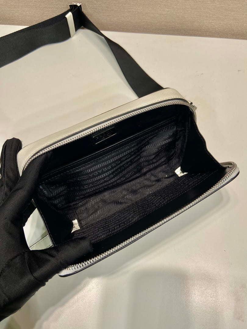Prada 2VH173 Prada Brique Saffiano leather bag White