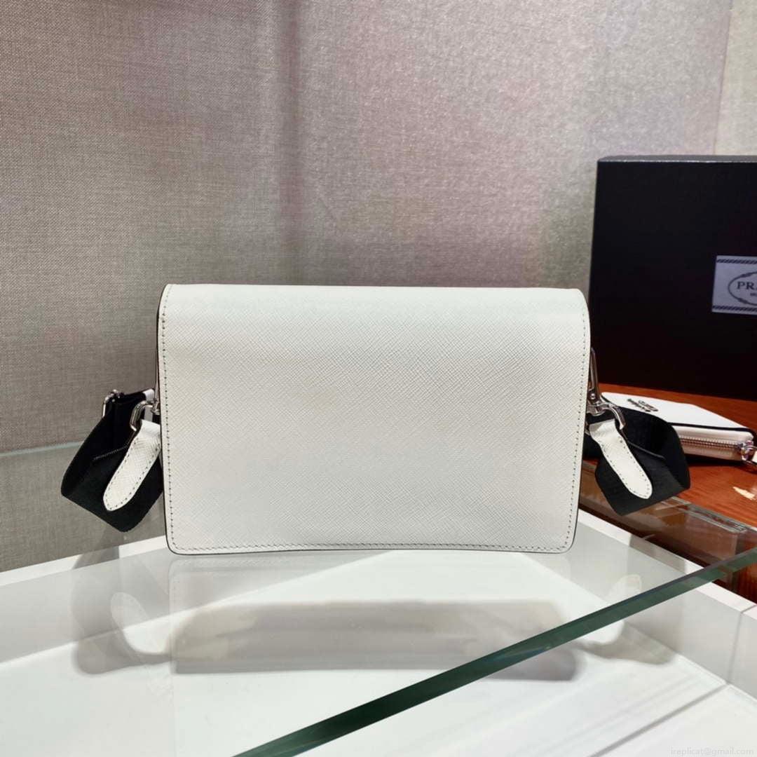 Prada 1BP020 Saffiano leather mini envelope bag White